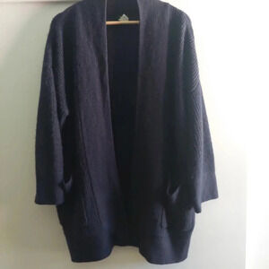 J.Crew "Kendor" Alpaca Wool Blend Open Ribbed Knit Cardigan Sweater Small